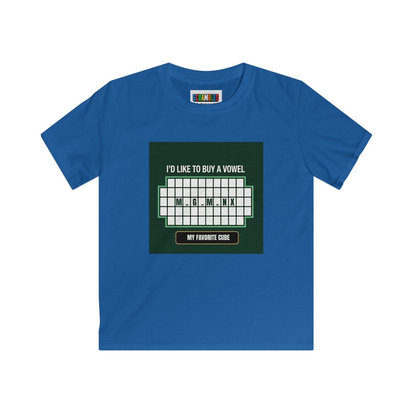 Megaminx Vowel - Rubik's Cube Art Kids Softstyle Tee