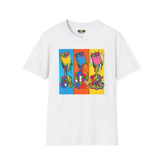 Rubik's Cube Shirt - Color Melt Unisex Graphic Softstyle T-Shirt| Fun Cubing Shirt