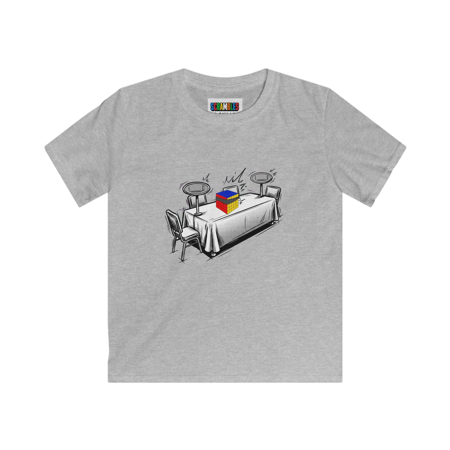5x5 Blind Comp Day - Rubik's Cube Art  Kids Softstyle Tee