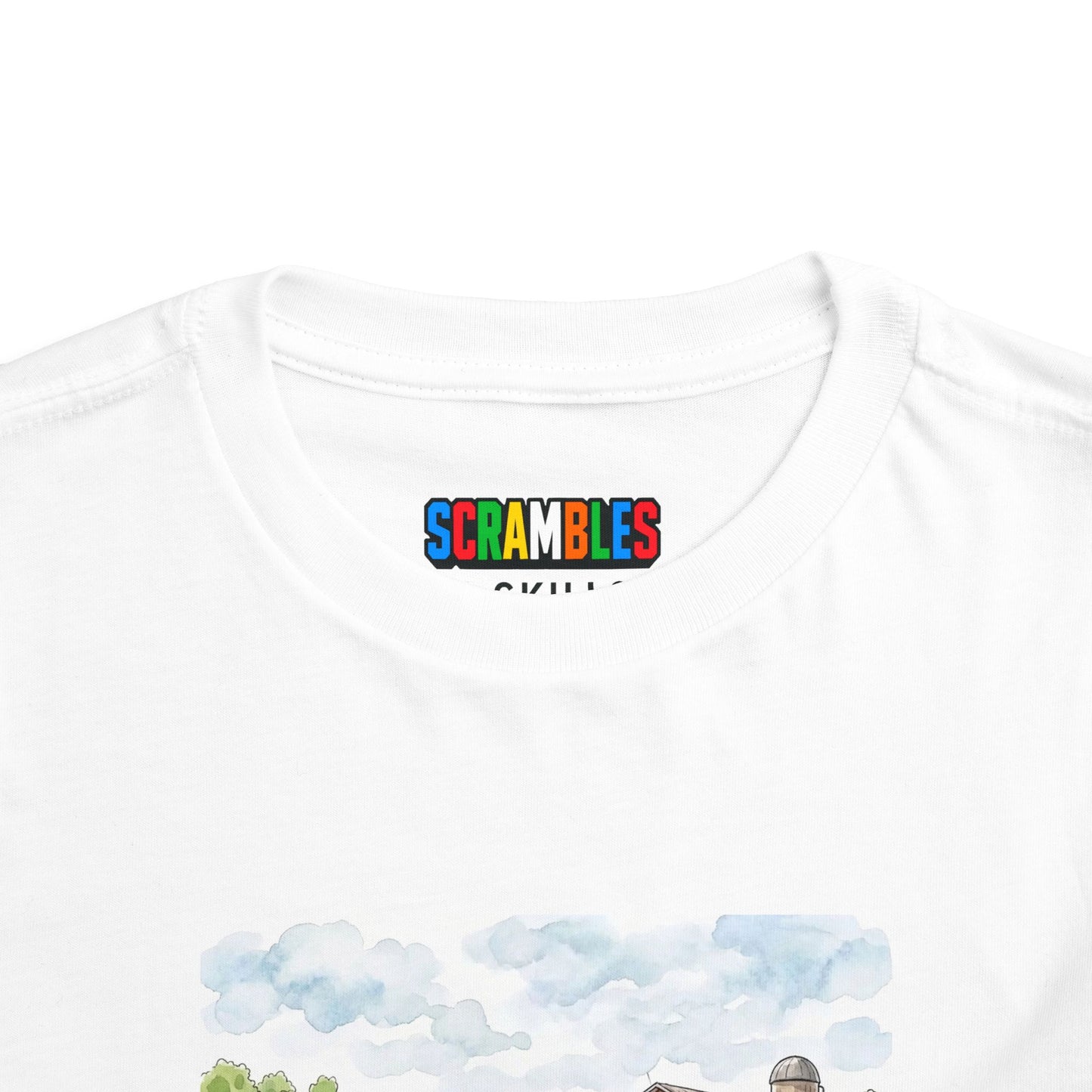 Farm Watercolor - Rubik's Cube Art  Toddler Short Sleeve T-Shirt