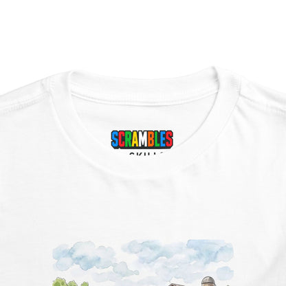 Farm Watercolor - Rubik's Cube Art  Toddler Short Sleeve T-Shirt