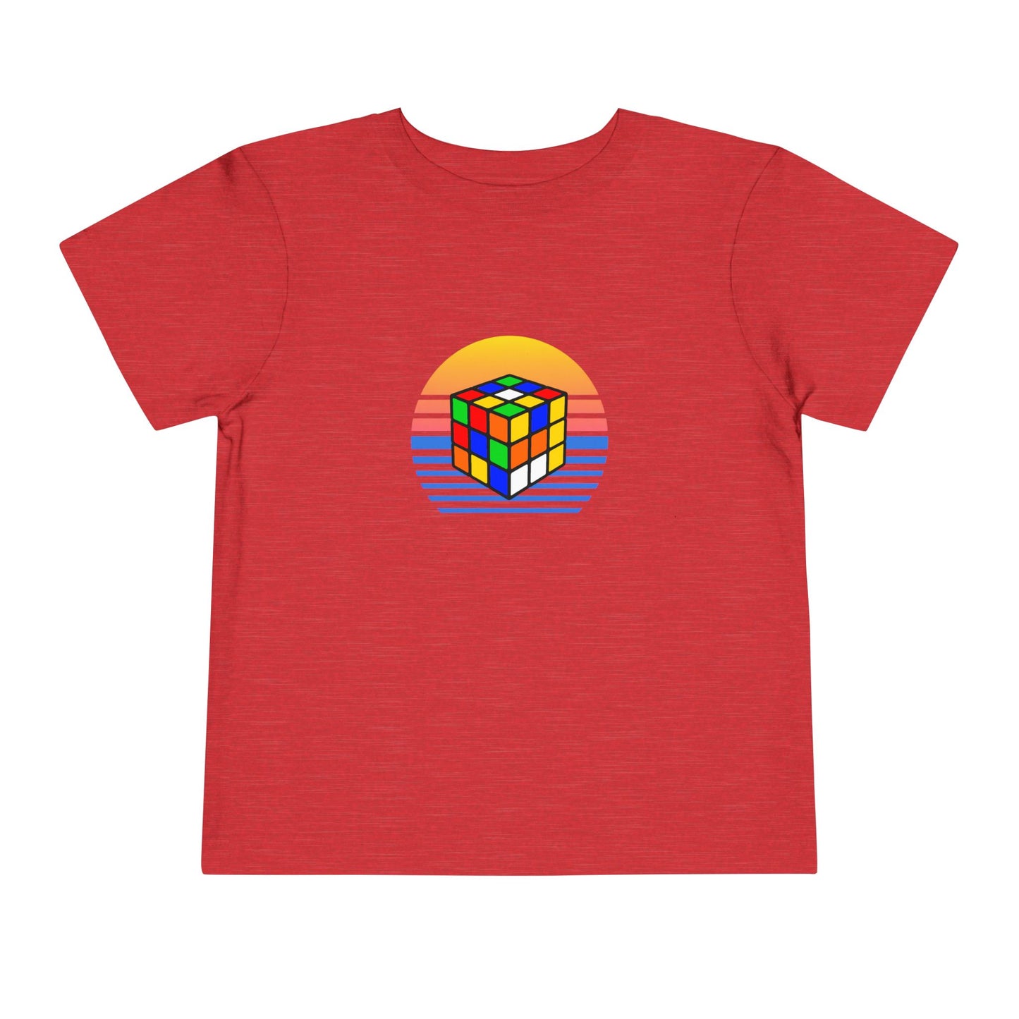 Rubik's Cube Shirt Sunset Solve Toddler Short Sleeve T-Shirt| Fun Cubing Shirt