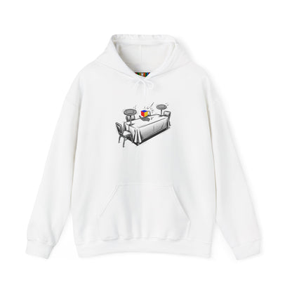 3x3 One-Handed Comp Day - Rubik's Cube Art Unisex Heavy Blend™ Hooded Sweatshirt
