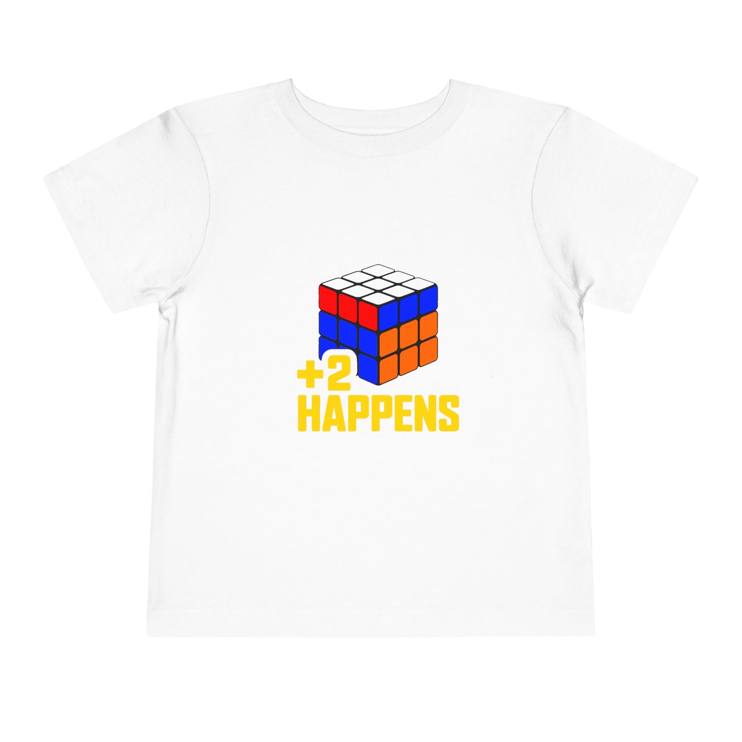 +2 Happens  - Rubik's Cube Art Toddler Short Sleeve T-Shirt