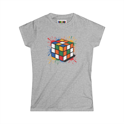 Scramble Splash  - Rubik's Cube Art Women's Softstyle T-Shirt