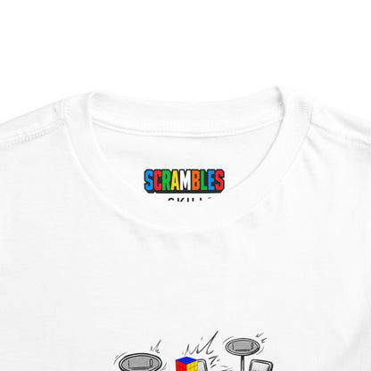 3x3 One-Handed Comp Day - Rubik's Cube Art  Toddler Short Sleeve T-Shirt