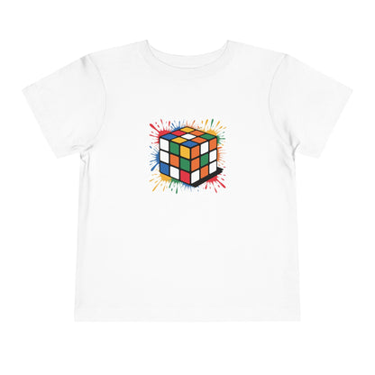Scramble Splash  - Rubik's Cube Art Toddler Short Sleeve T-Shirt