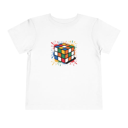 Scramble Splash  - Rubik's Cube Art Toddler Short Sleeve T-Shirt