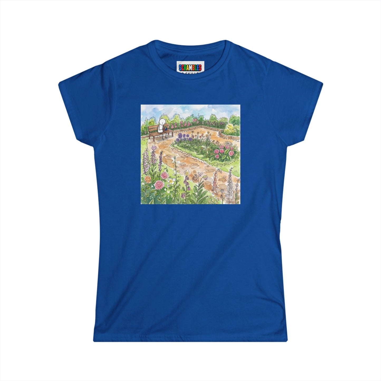 Garden Watercolor -Rubik's Cube Art  Women's Softstyle T-Shirt