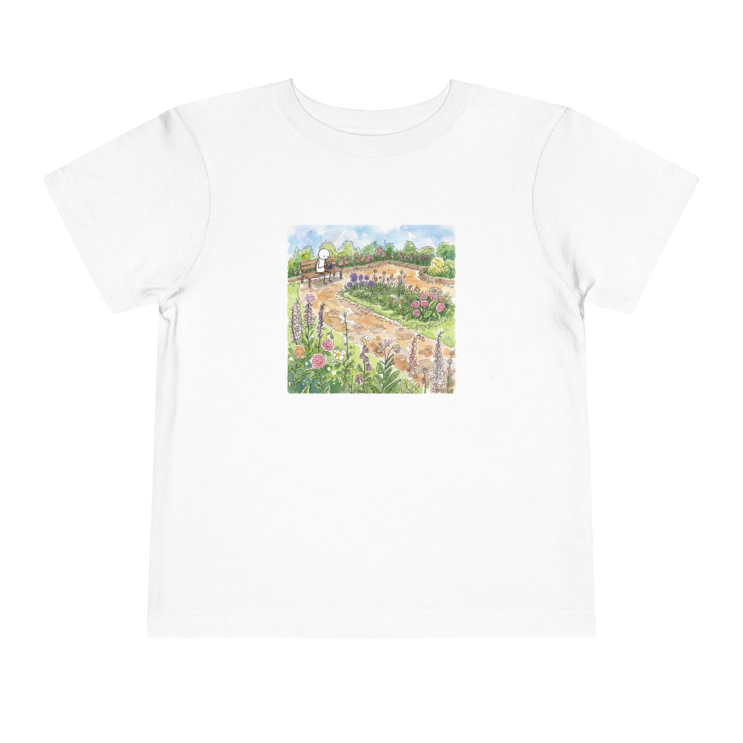 Garden Watercolor  - Rubik's Cube Art Toddler Short Sleeve T-Shirt