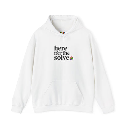 Here For The Solve - Rubik's Cube Art Unisex Heavy Blend™ Hooded Sweatshirt