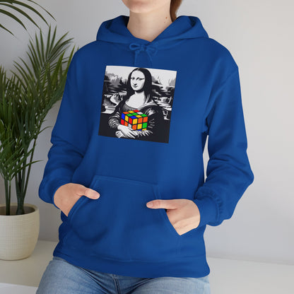 Mona Lisa Art  - Rubik's Cube Art Unisex Heavy Blend™ Hooded Sweatshirt