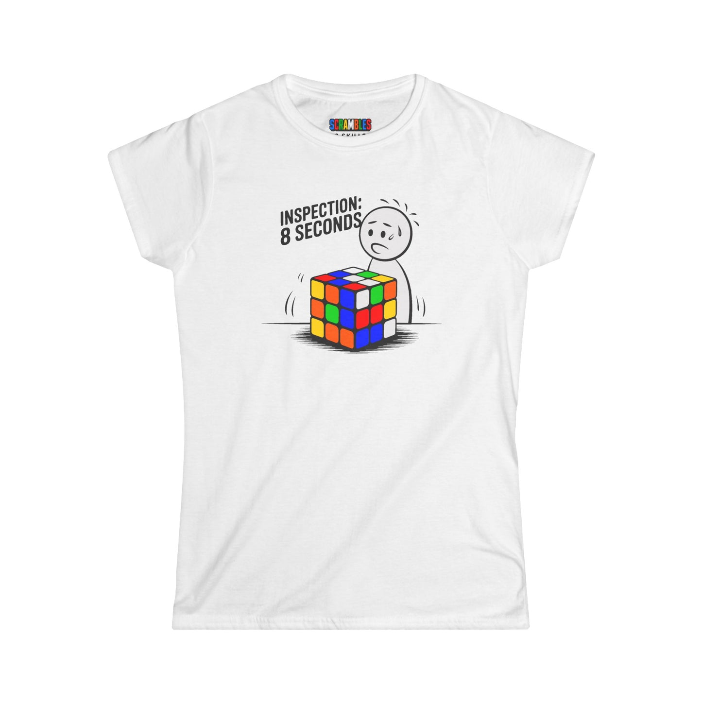 Inspection: 8 Seconds - Rubik's Cube Art  Women's Softstyle T-Shirt