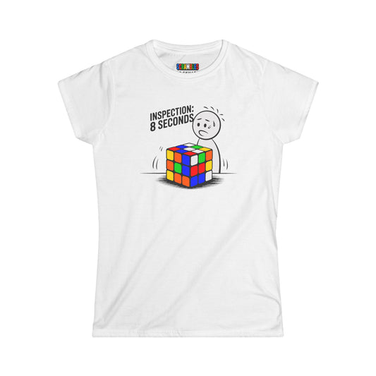 Inspection: 8 Seconds - Rubik's Cube Art  Women's Softstyle T-Shirt