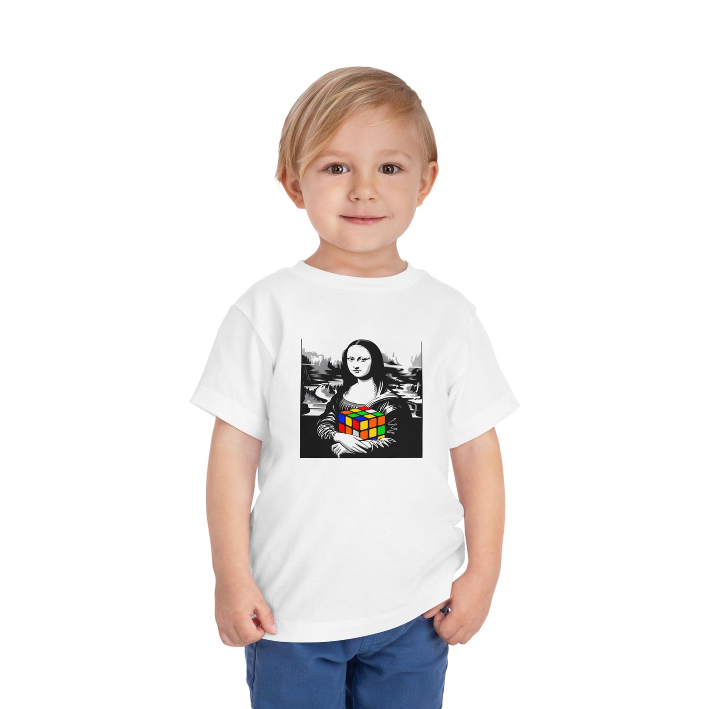 Mona Lisa Art  - Rubik's Cube Art Toddler Short Sleeve T-Shirt