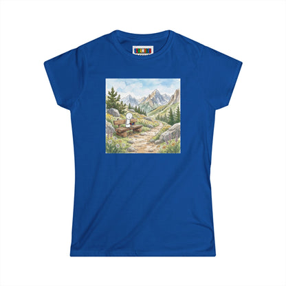Mountain Watercolor -Rubik's Cube Art  Women's Softstyle T-Shirt