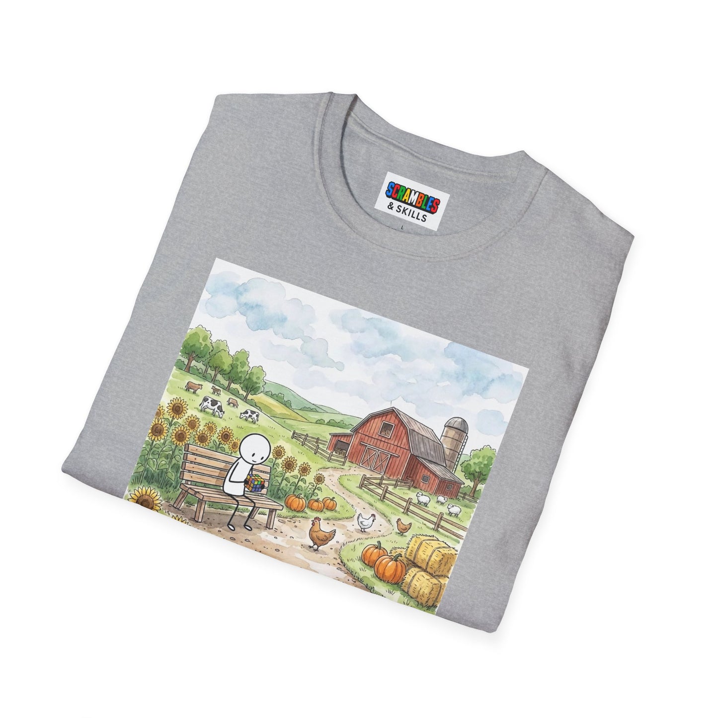 Farm Watercolor Unisex Graphic Softstyle T-Shirt