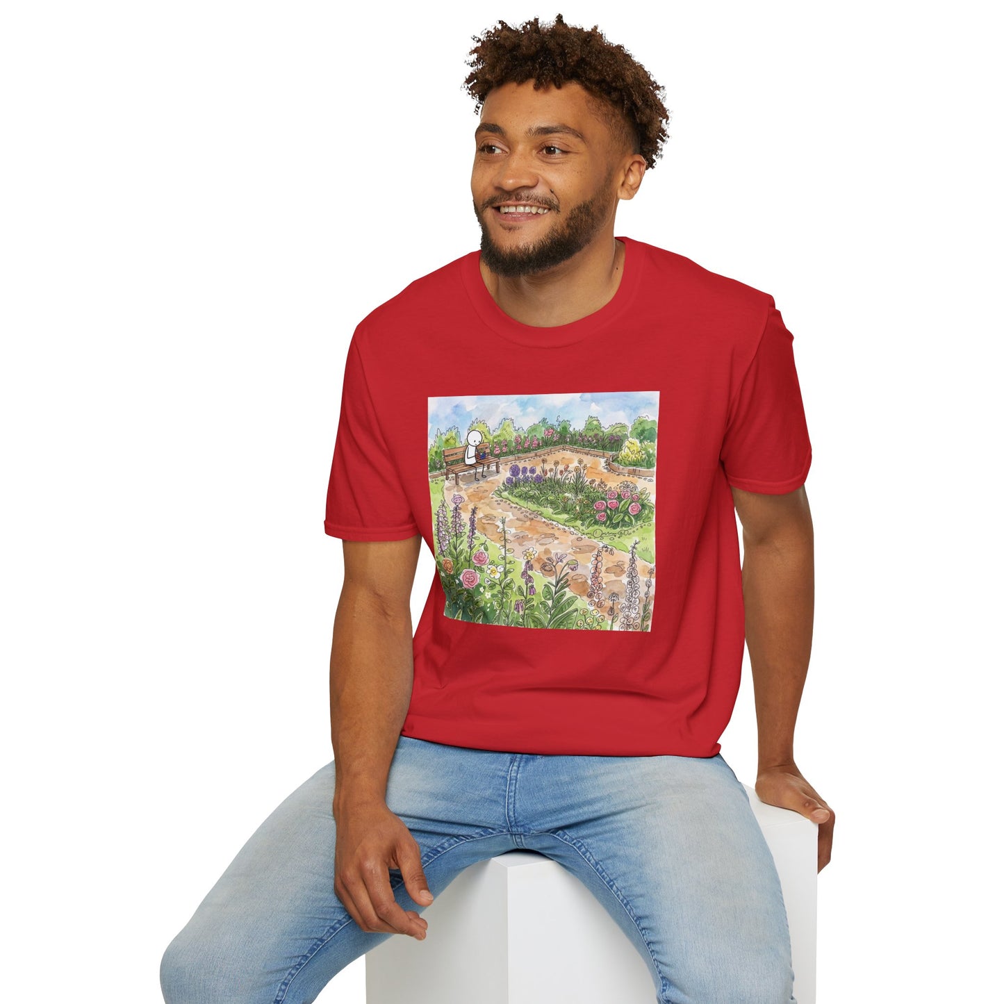Garden Watercolor Unisex Graphic Softstyle T-Shirt