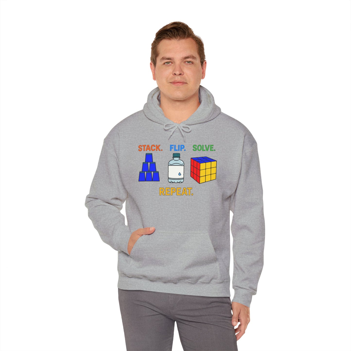 Flip Stack Solve Repeat Unisex Heavy Blend™ Hooded Sweatshirt