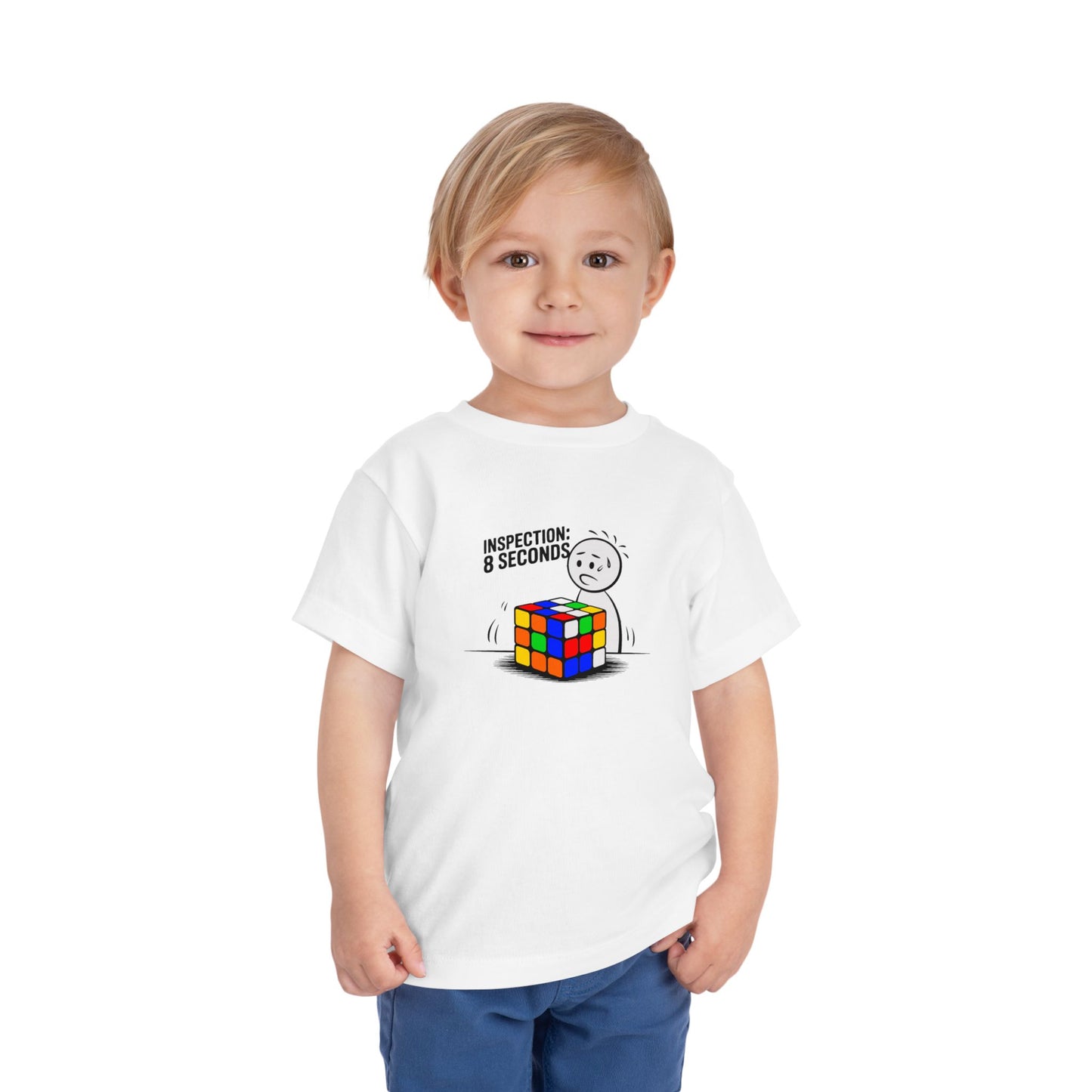 Inspection: 8 Seconds  - Rubik's Cube Art Toddler Short Sleeve T-Shirt