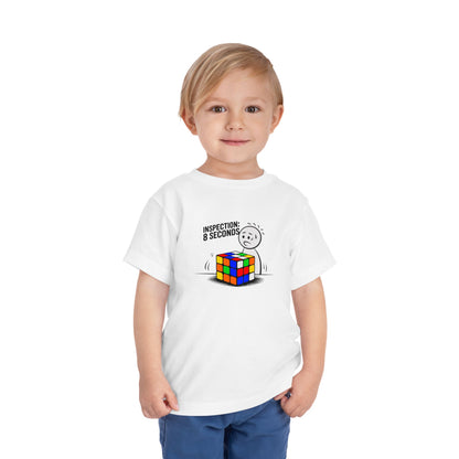 Inspection: 8 Seconds  - Rubik's Cube Art Toddler Short Sleeve T-Shirt