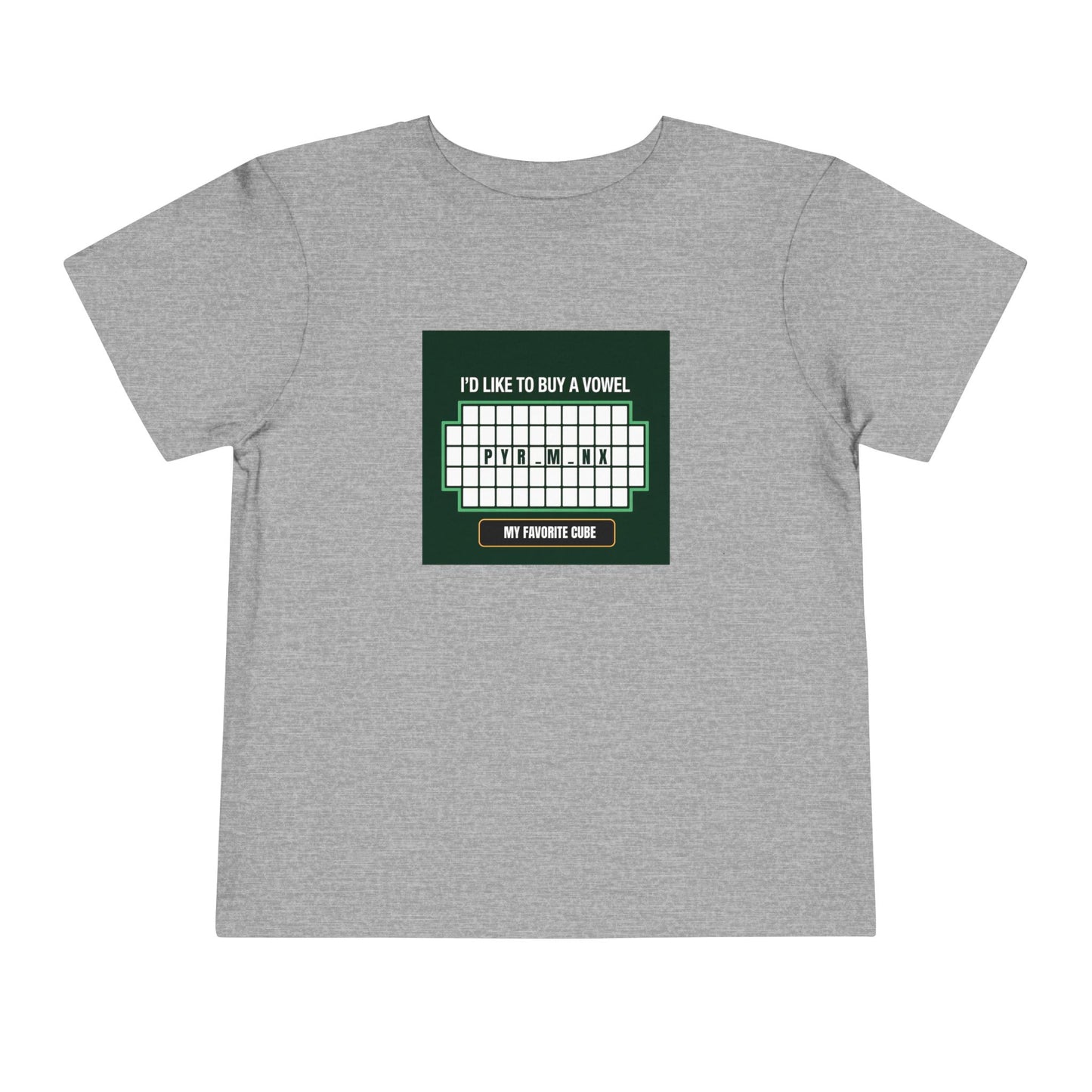 Pyraminx Vowel  - Rubik's Cube Art Toddler Short Sleeve T-Shirt