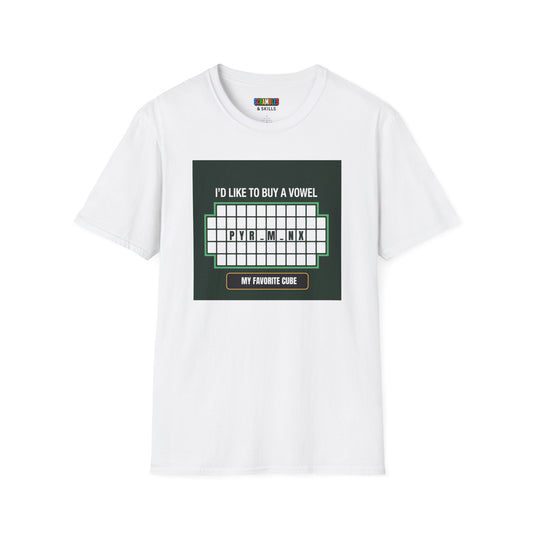 Pyraminx Vowel  - Rubik's Cube Art Unisex Graphic Softstyle T-Shirt