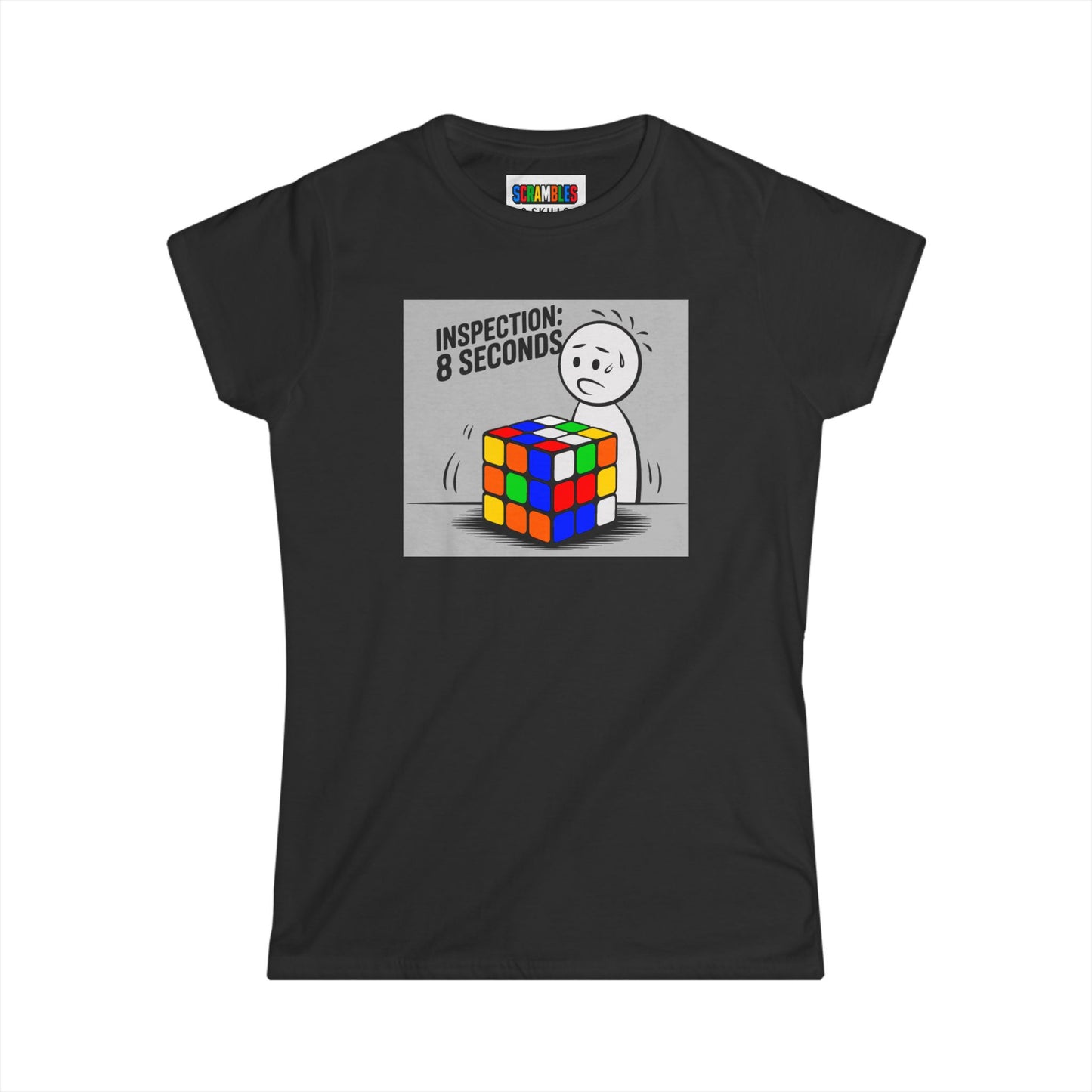 Inspection: 8 Seconds - Rubik's Cube Art  Women's Softstyle T-Shirt