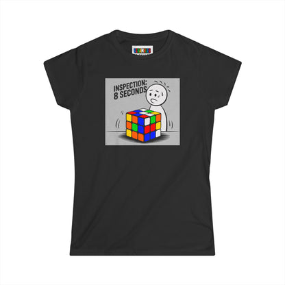 Inspection: 8 Seconds - Rubik's Cube Art  Women's Softstyle T-Shirt