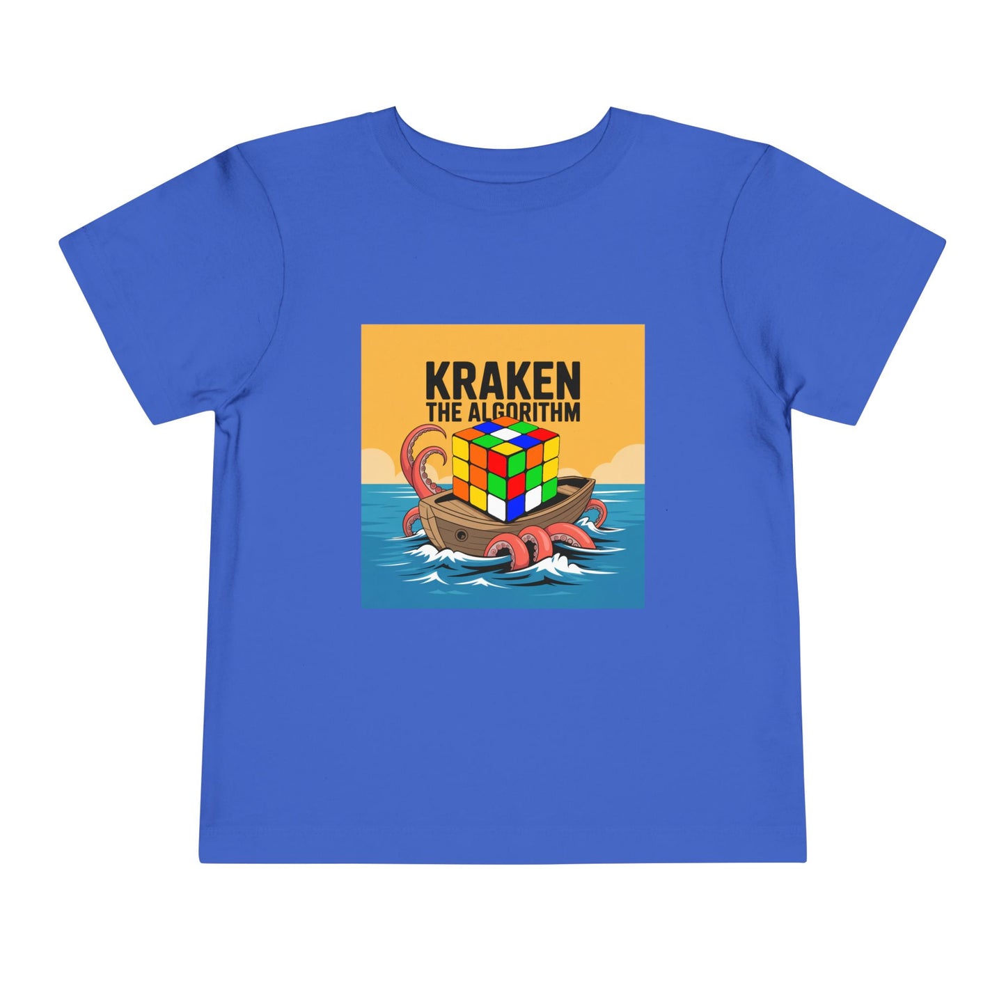 Kraken The Algorithim - Rubiks Cube Toddler Short Sleeve T-Shirt