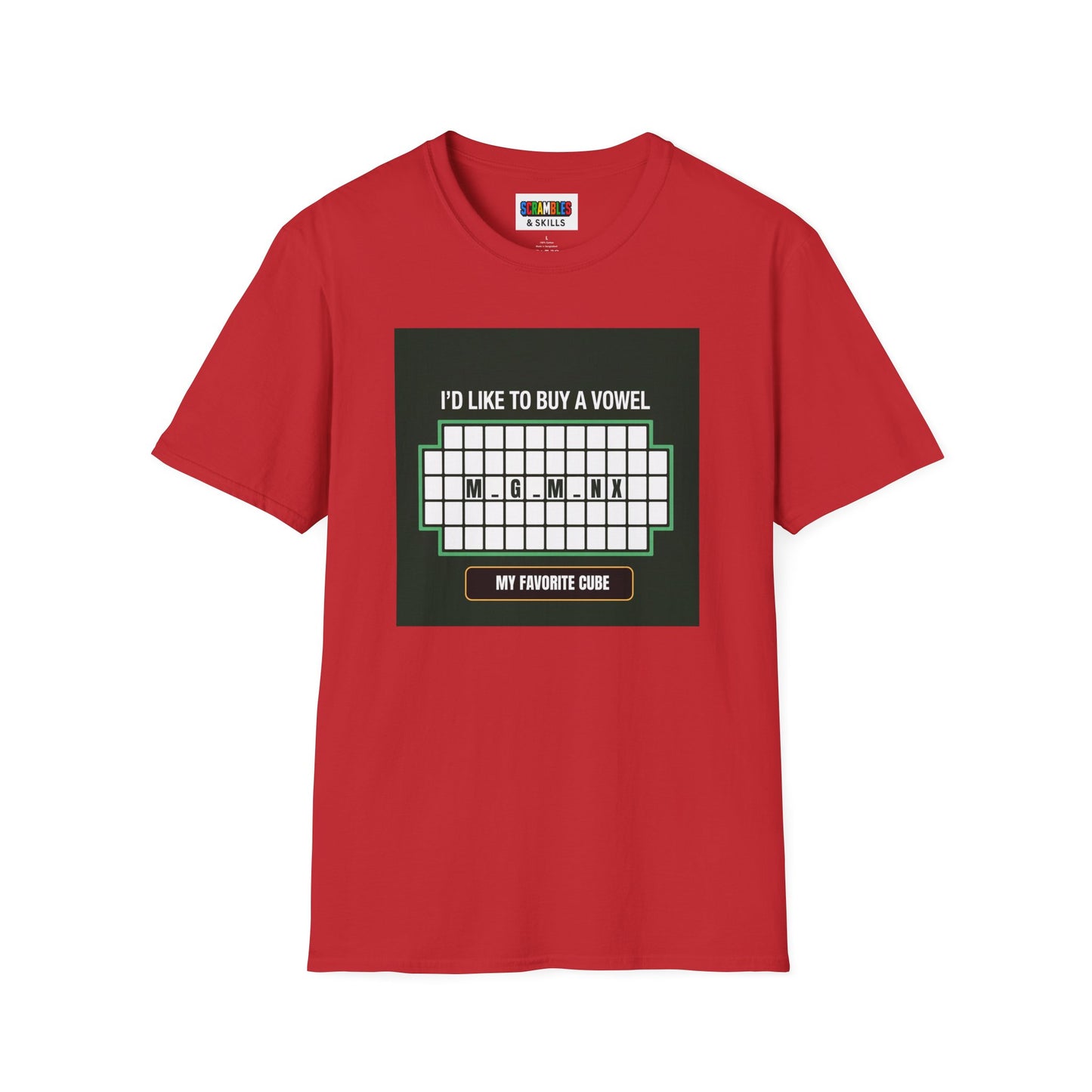 Megaminx Vowel - Rubik's Cube Art Unisex Graphic Softstyle T-Shirt