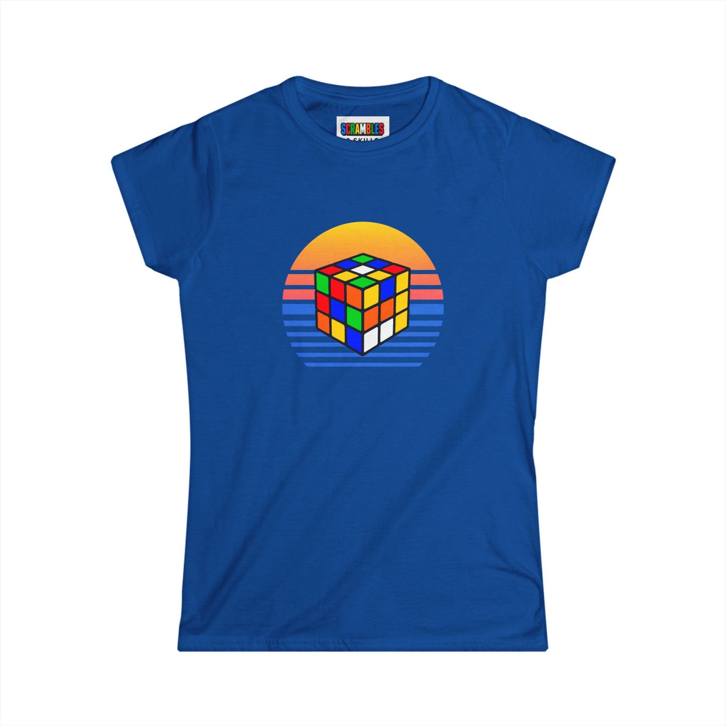 ⚡ Express - Rubik's Cube Shirt Sunset Solve Women's Softstyle T-Shirt| Fun Cubing Shirt