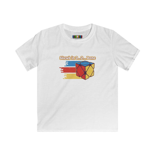 Skewb Done Rubiks Cube Art Kids Softstyle Tee