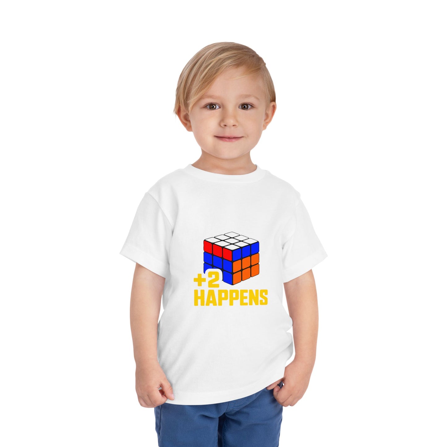 +2 Happens  - Rubik's Cube Art Toddler Short Sleeve T-Shirt