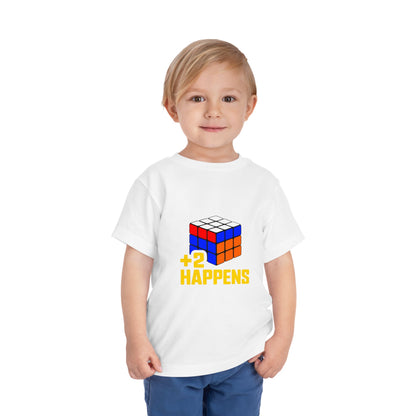 +2 Happens  - Rubik's Cube Art Toddler Short Sleeve T-Shirt