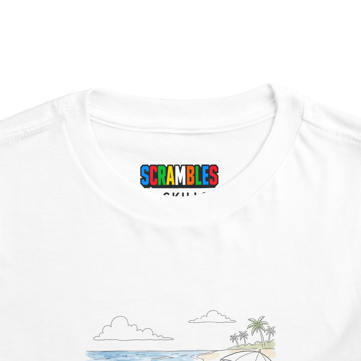 Beach Watercolor - Rubik's Cube Art  Toddler Short Sleeve T-Shirt