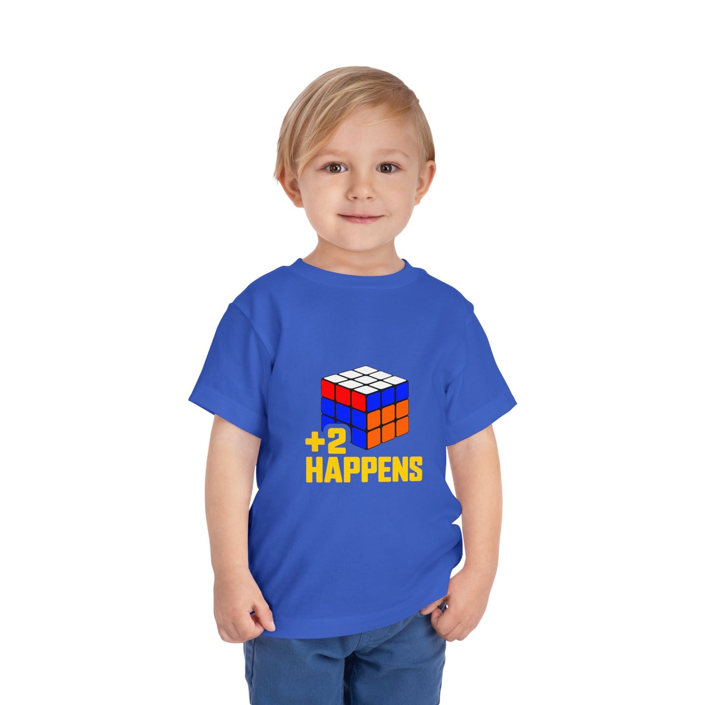 +2 Happens  - Rubik's Cube Art Toddler Short Sleeve T-Shirt