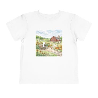 Farm Watercolor - Rubik's Cube Art  Toddler Short Sleeve T-Shirt