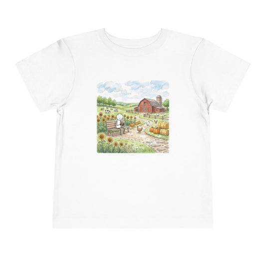Farm Watercolor - Rubik's Cube Art  Toddler Short Sleeve T-Shirt