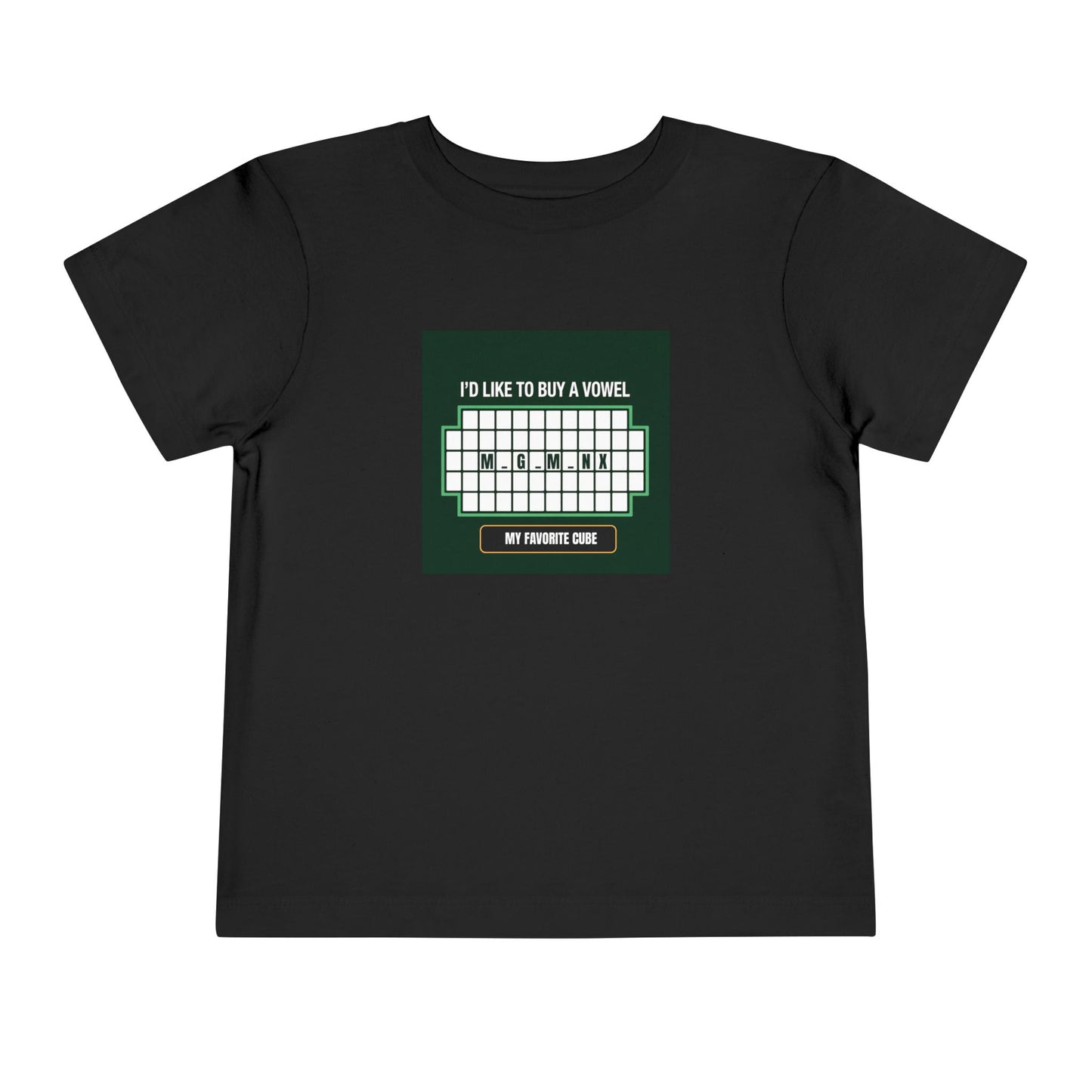 Megaminx Vowel - Rubik's Cube Art Toddler Short Sleeve T-Shirt