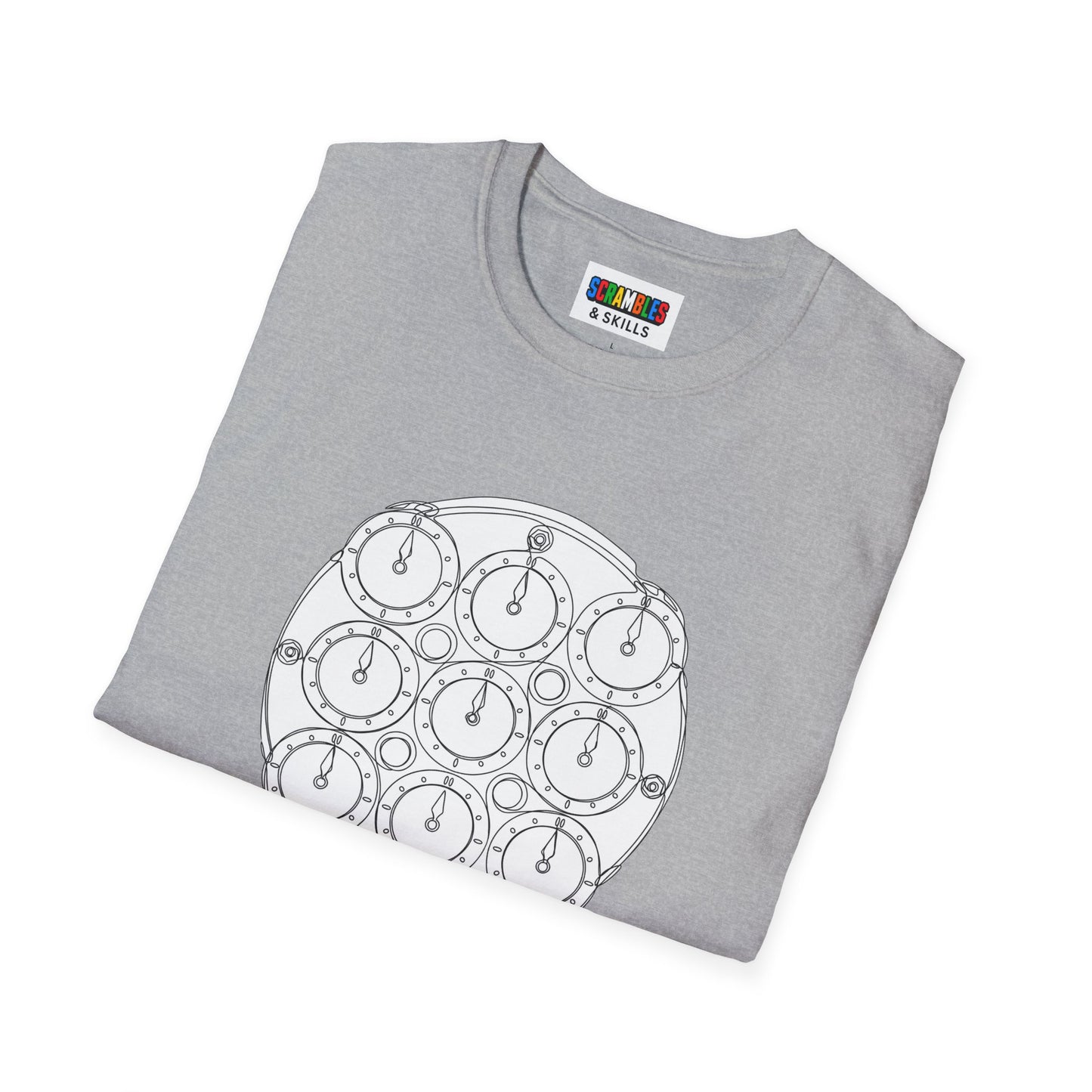 Clock Doodle Unisex Graphic Softstyle T-Shirt