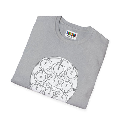 Clock Doodle Unisex Graphic Softstyle T-Shirt