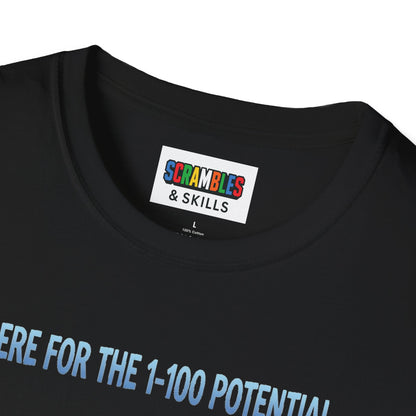1 - 100 Potential Trick Shot Bottle Flipping Art Unisex Graphic Softstyle T-Shirt