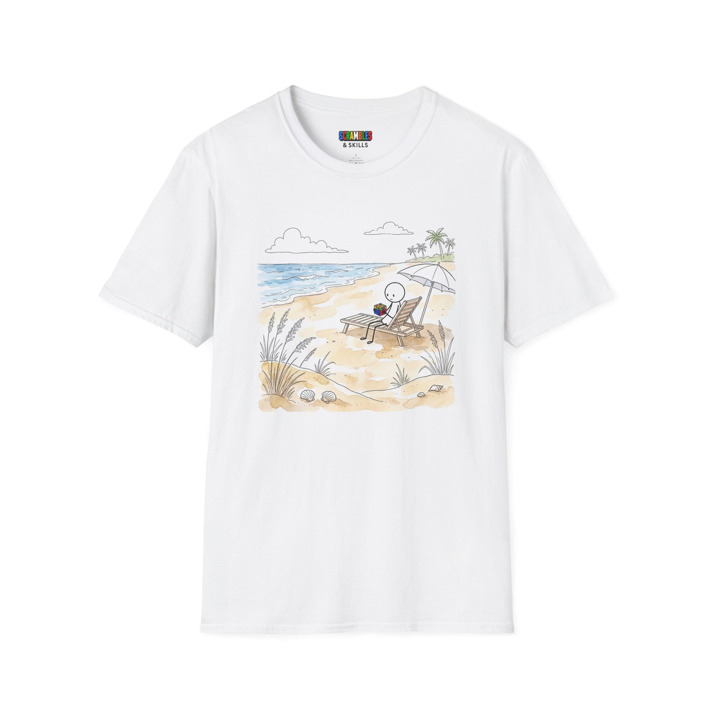 Beach Watercolor Unisex Graphic Softstyle T-Shirt