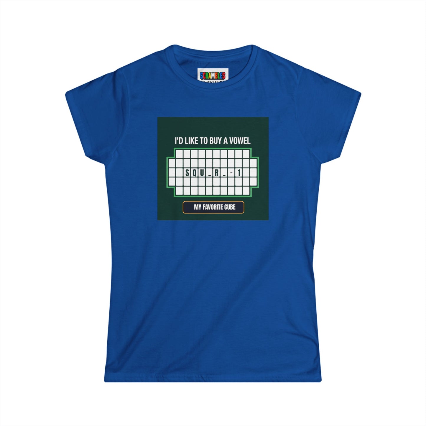 Square-1 - Vowel  - Rubik's Cube Art Women's Softstyle T-Shirt
