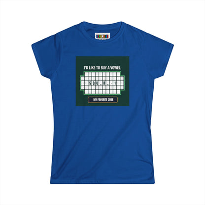 Square-1 - Vowel  - Rubik's Cube Art Women's Softstyle T-Shirt