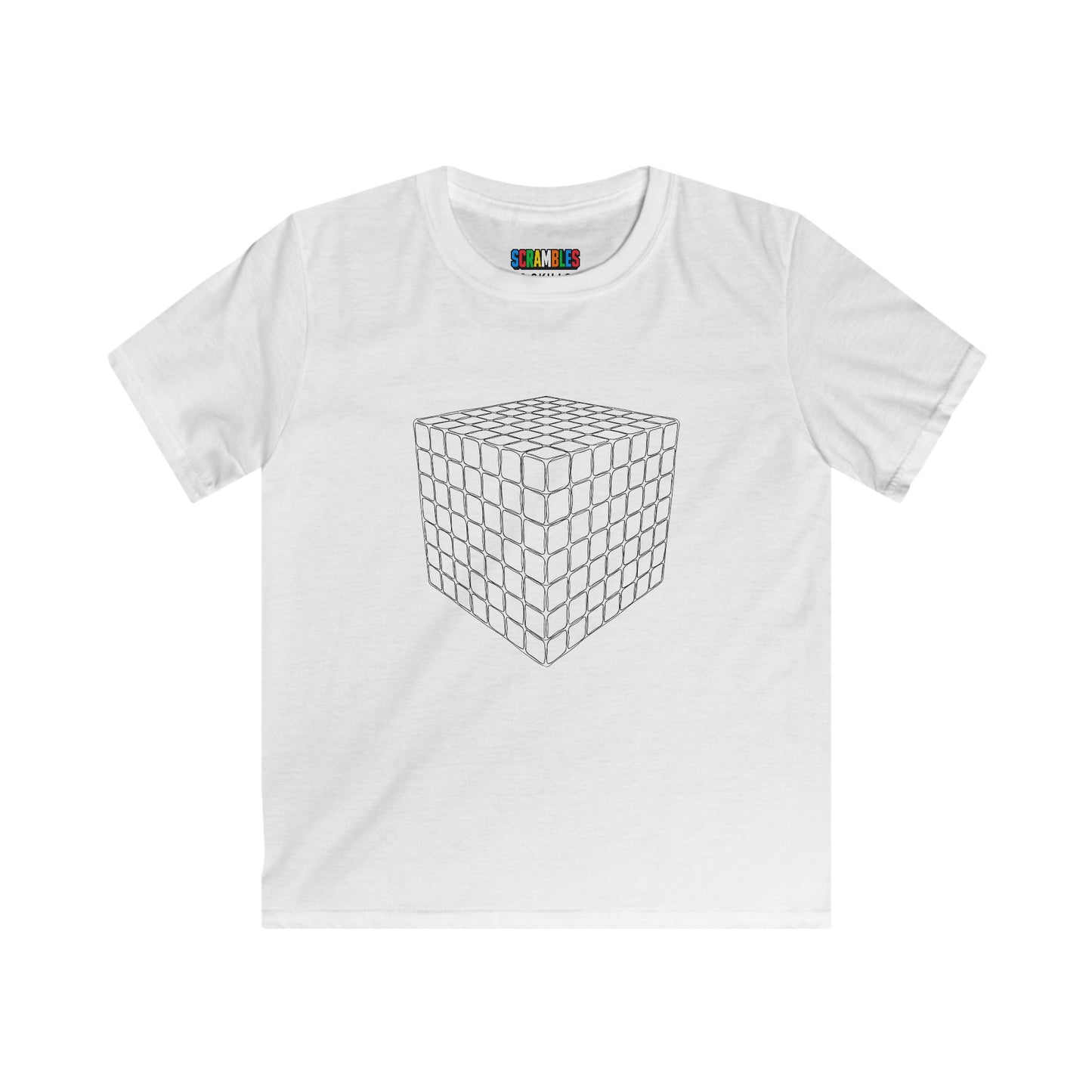 7x7 Doodle  - Rubik's Cube Art Kids Softstyle Tee