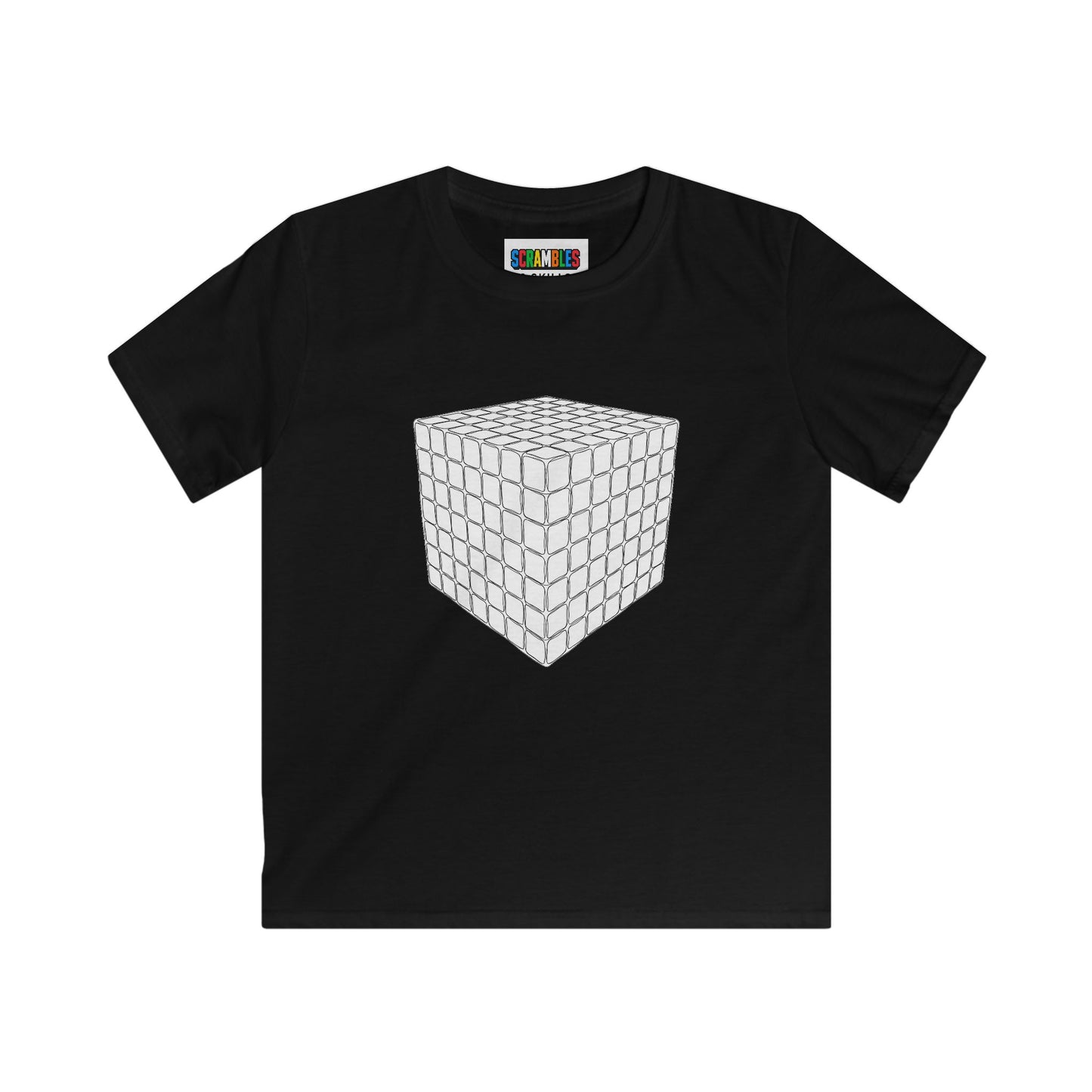 7x7 Doodle  - Rubik's Cube Art Kids Softstyle Tee
