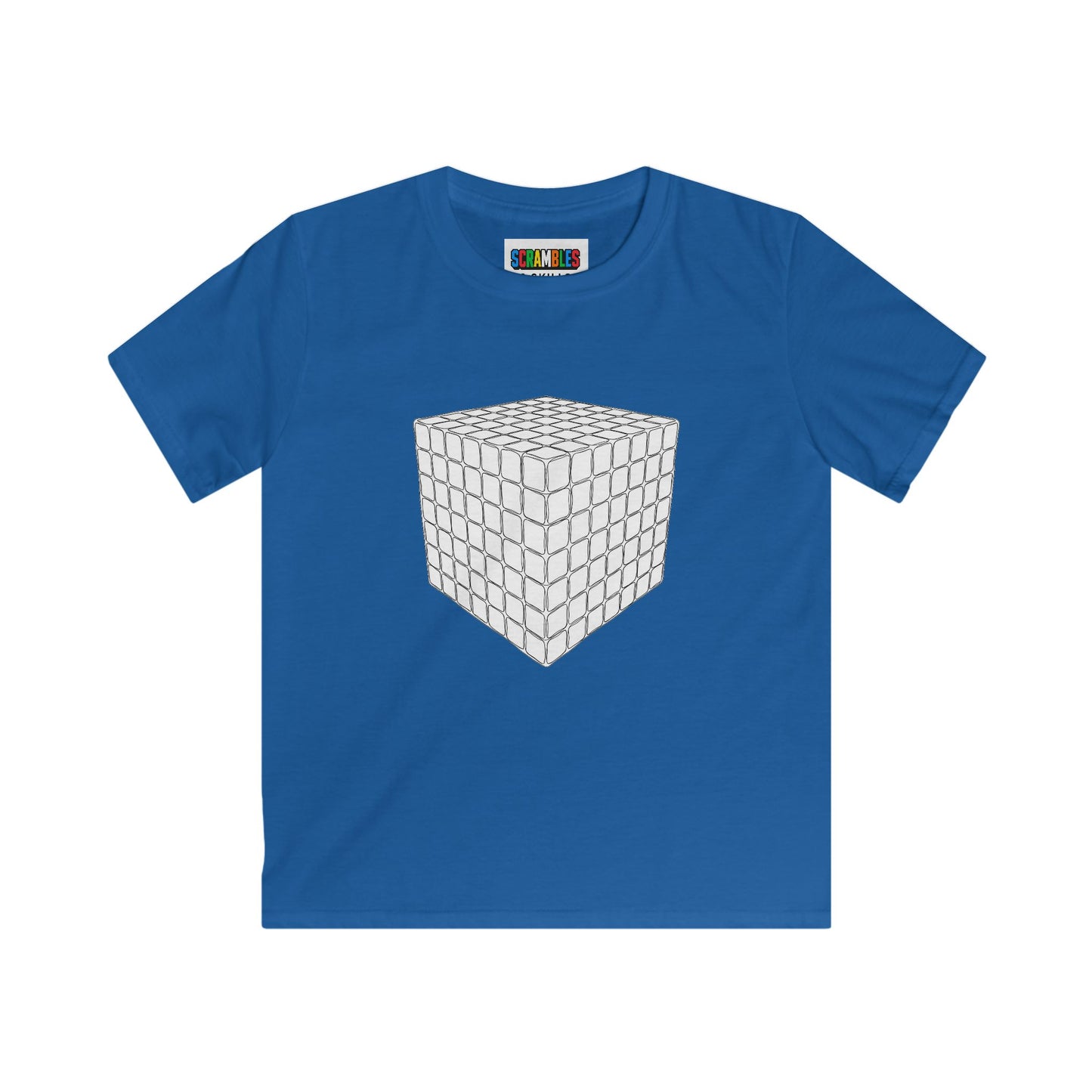 7x7 Doodle  - Rubik's Cube Art Kids Softstyle Tee