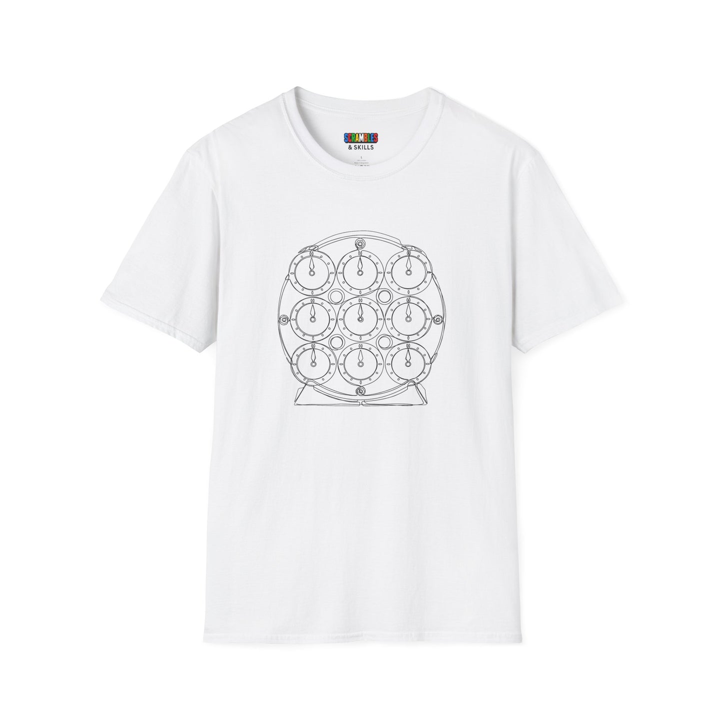 Clock Doodle Unisex Graphic Softstyle T-Shirt